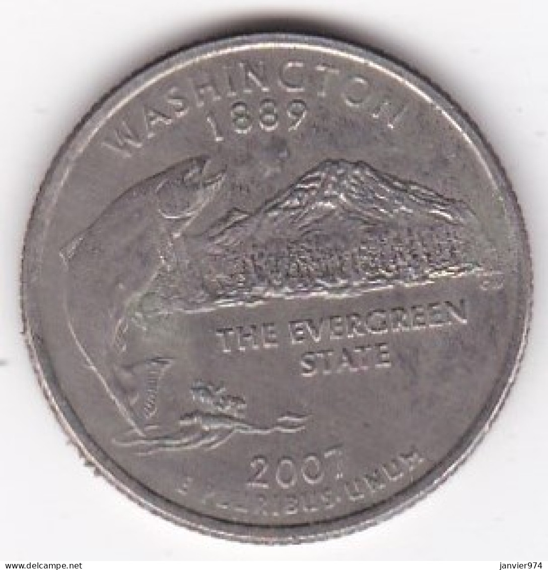 Washington Quarter Dollar 2007 D, Georges Washington, Cupronickel,  KM# 397 - 1999-2009: State Quarters