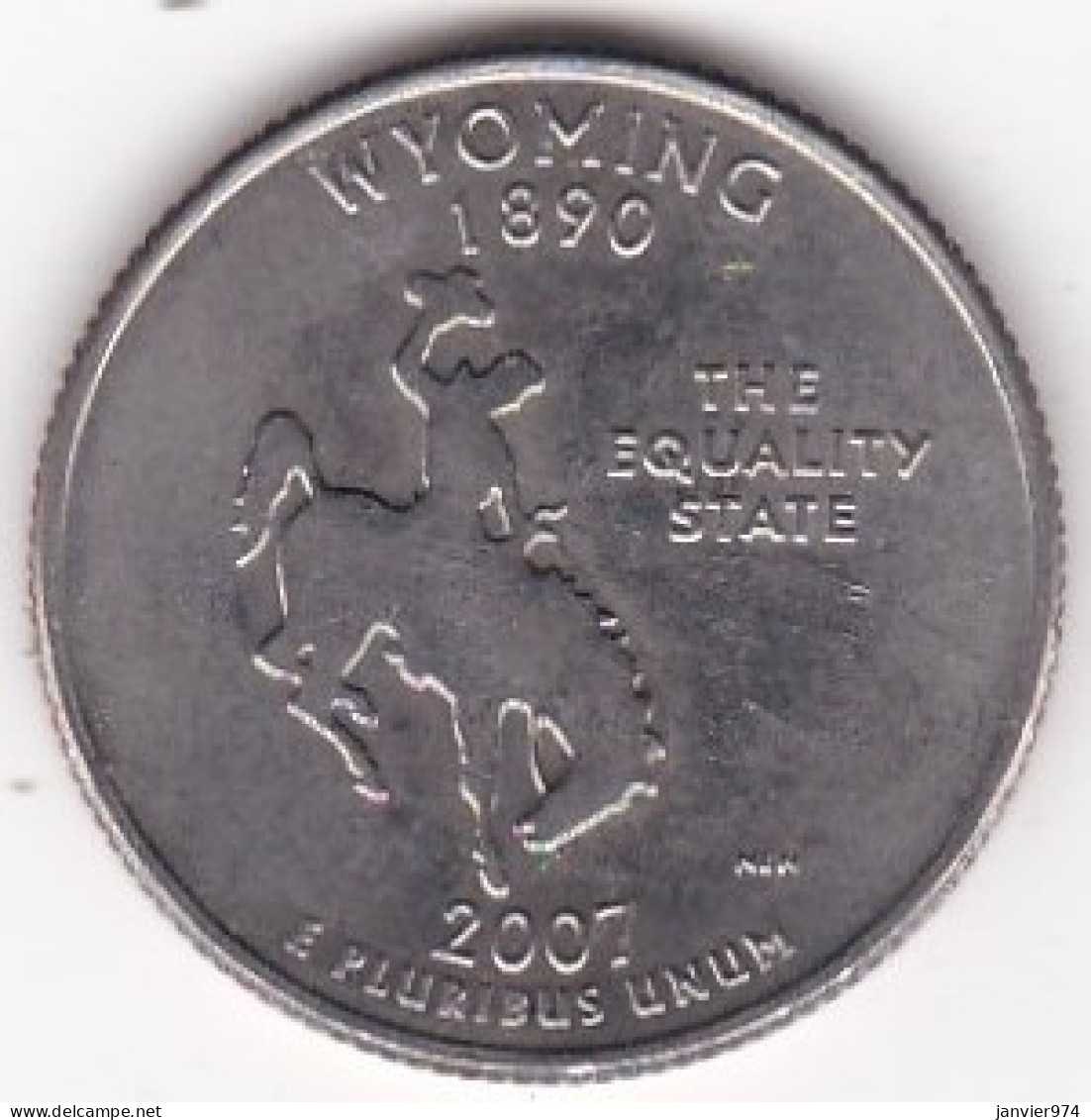 Wyoming Quarter Dollar 2007 D, Georges Washington, Cupronickel KM# 399 - 1999-2009: State Quarters