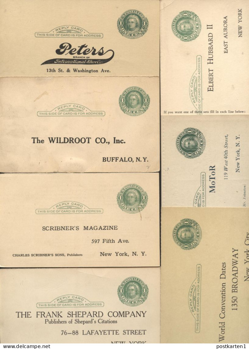 UY7r 7 Postal Cards Preprinted Missouri + New York 1920-50 - 1901-20