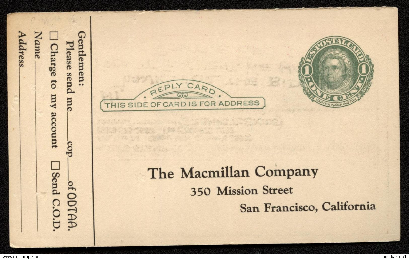 UY7r Postal Card San Francisco CA Adv. ODTAA JOHN MASEFIELD - 1901-20