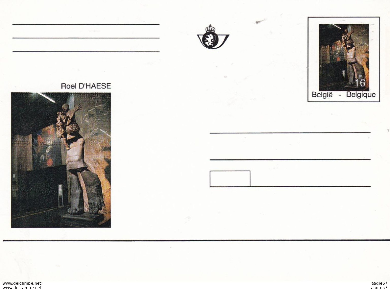 Belgie Belgique Belgium 1994 - Métro Bruxelles: Roel D'Haese. - COB, 47 - Cartes Postales 1951-..