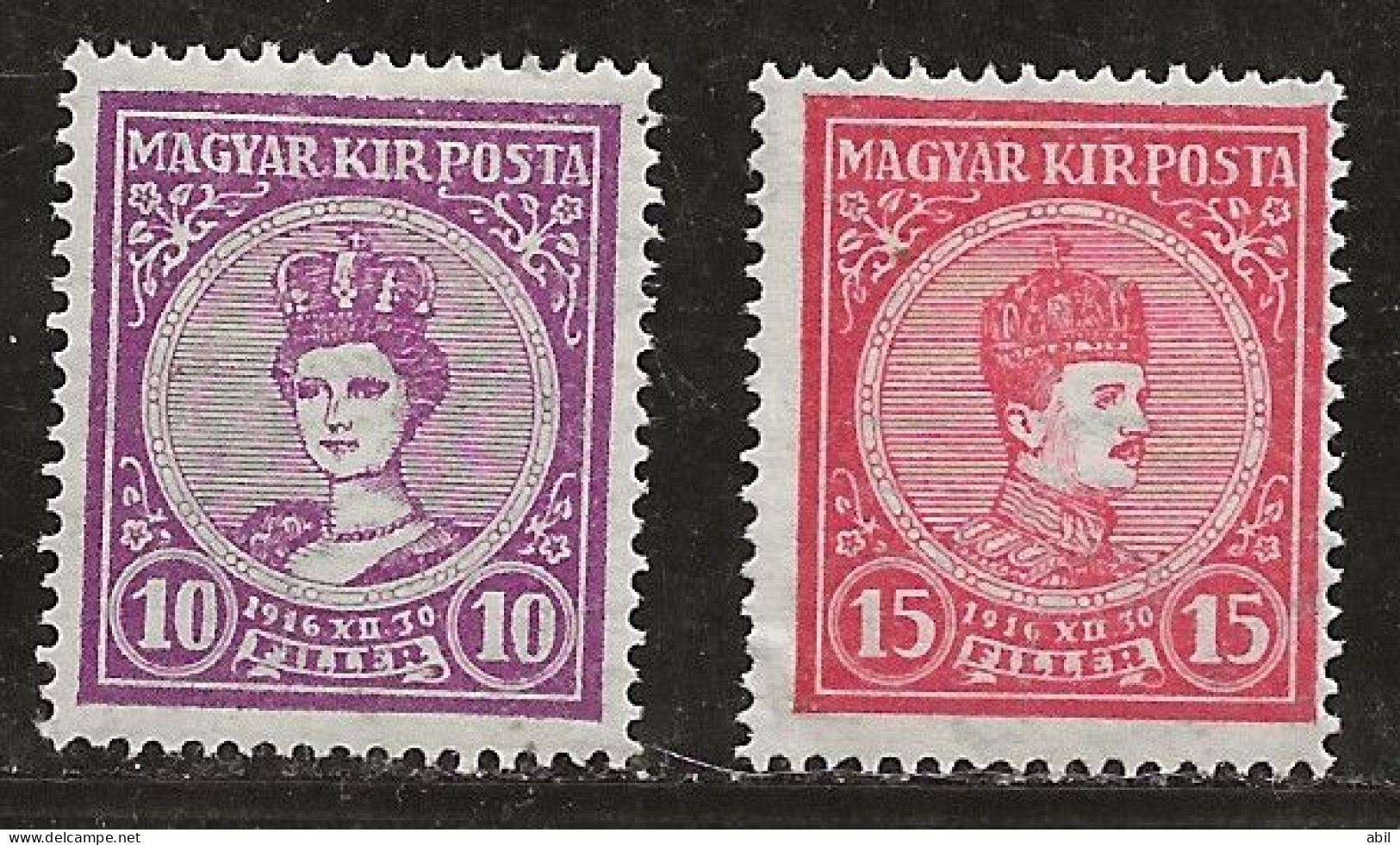 Hongrie 1916 N° Y&T : 162 Et 163 * - Unused Stamps