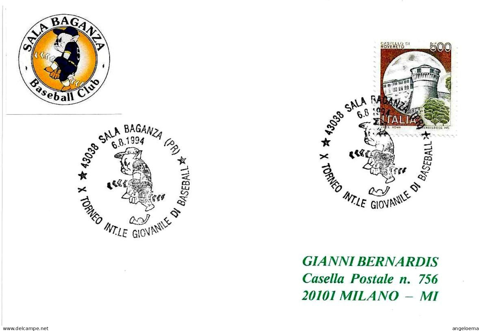 ITALIA ITALY - 1994 SALA BAGANZA (PR) X Torneo Giovanile Di Baseball - 3504 - Baseball