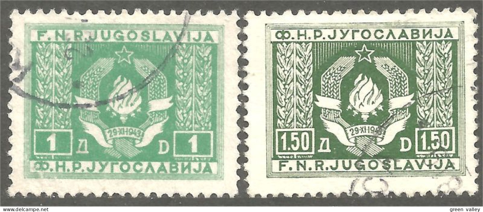 954 Yougoslavie 2 Timbres Service Officials 1946 (YUG-410) - Dienstzegels