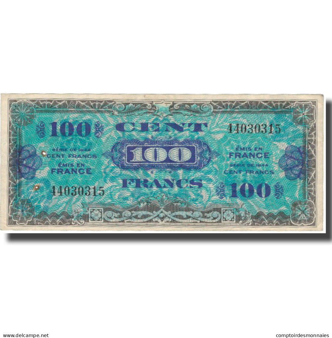 France, 100 Francs, Drapeau/France, 1944, 1944, TTB, Fayette:VF20.1, KM:118a - 1944 Drapeau/Francia