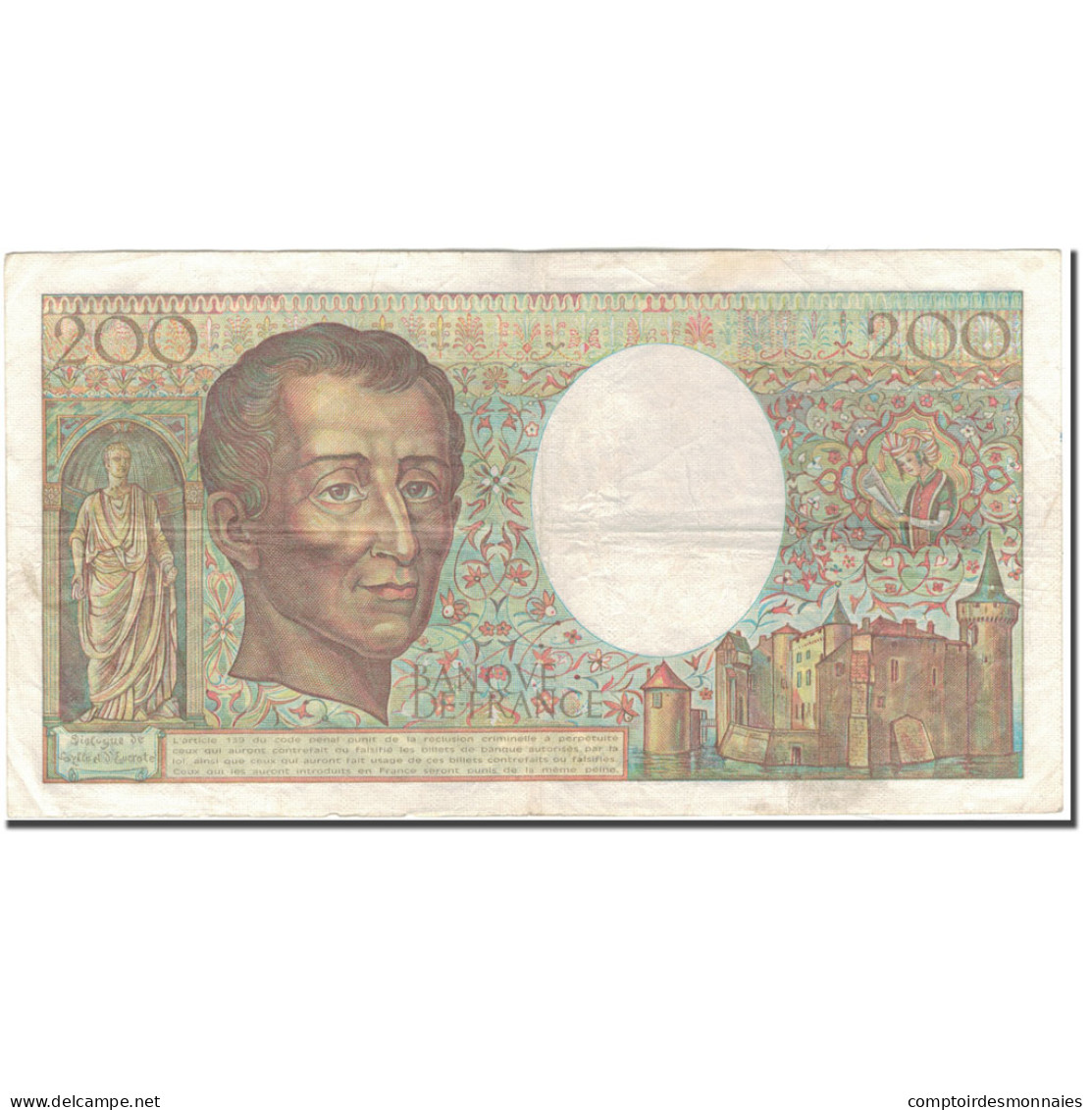 France, 200 Francs, 200 F 1981-1994 ''Montesquieu'', 1985, TB+, Fayette:70.5 - 200 F 1981-1994 ''Montesquieu''