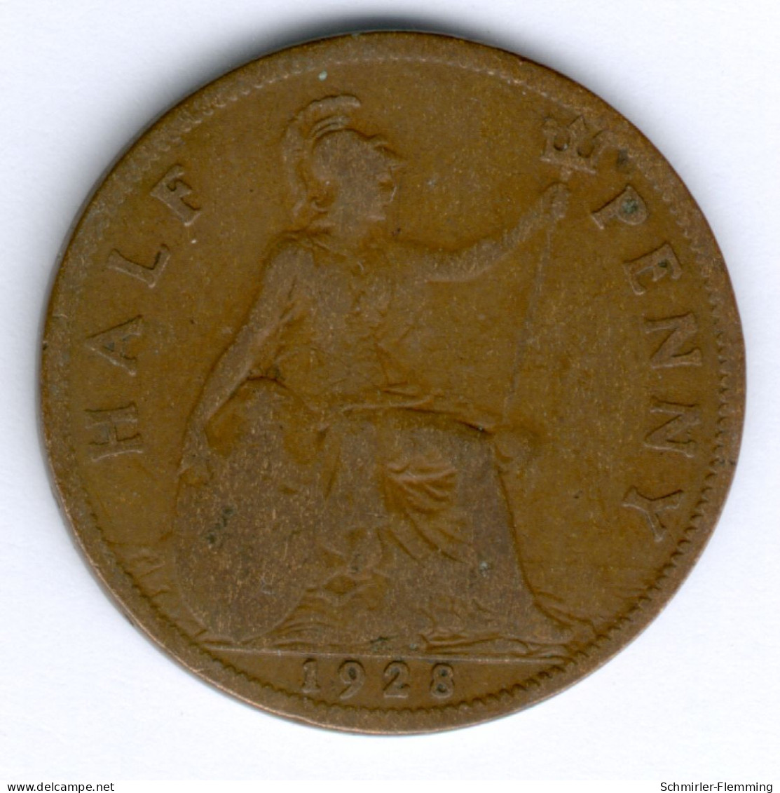 England / United Kingdom George V. (1910-1936) 1/2 Penny 1928 (Bronze) KM#837, Ss - Autres & Non Classés