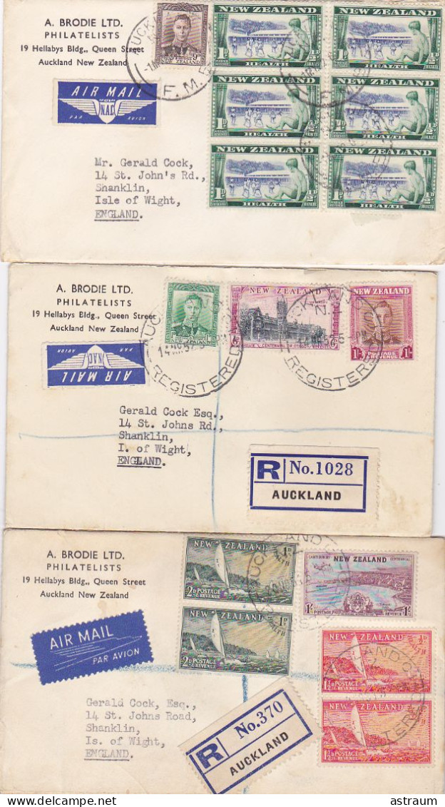 Lot De 6 Enveloppes -new Zeeland-FDC And Air Mail - Covers & Documents