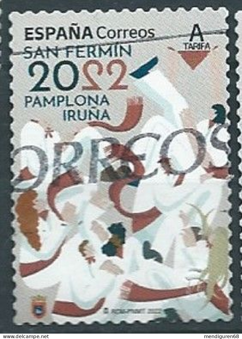 ESPAGNE SPANIEN SPAIN ESPAÑA 2022 POPULAR FESTIVALS:SAN FERMIN PAMPLONA IRUÑA USED ED 5589 MI 5640 YT 5345 SG 5589 - Used Stamps