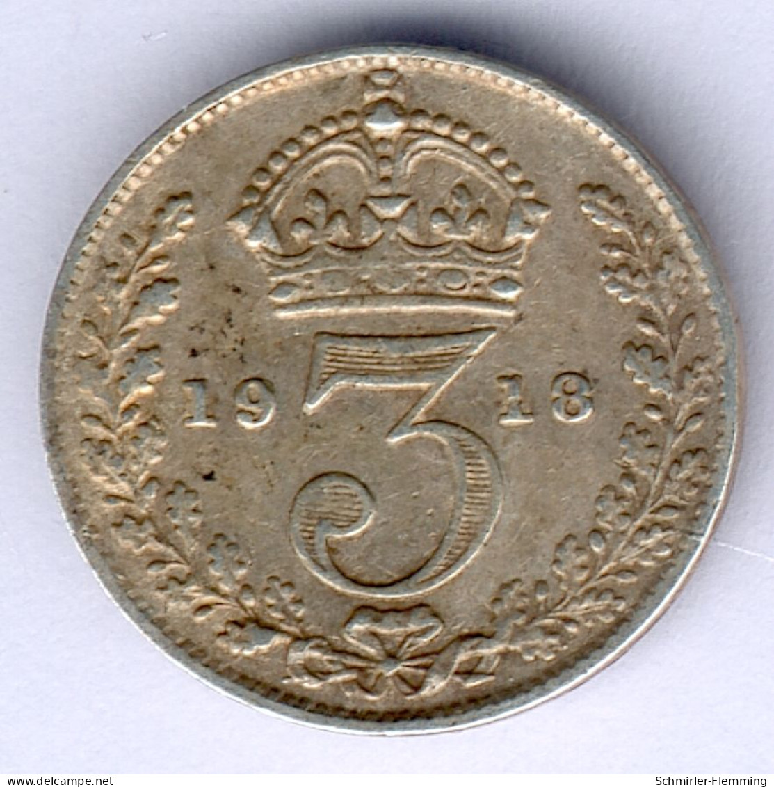 England / United Kingdom George V. (1910-1936) 3 Pence 1918 (Silber) KM#813, Ss - Other & Unclassified