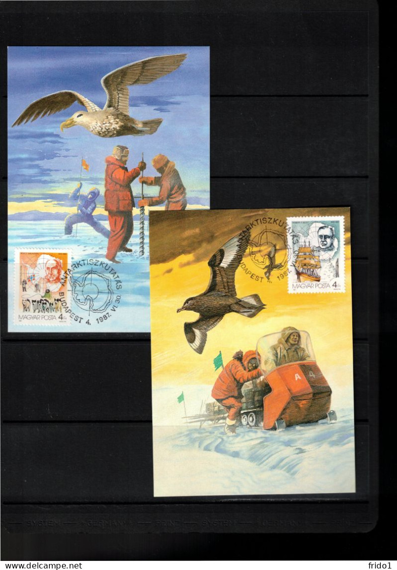 Hungary 1987 Antarctica - Famous Explorers 7x Maximum Card - Polar Exploradores Y Celebridades