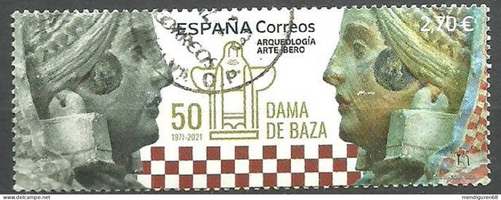 ESPAGNE SPANIEN SPAIN ESPAÑA 2022 ARCHEOLOGY IBERIAN ART 50 YEARS OF DISCOVERY LADY OF BAZA USED ED 5595 MI 5646 YT 5351 - Oblitérés