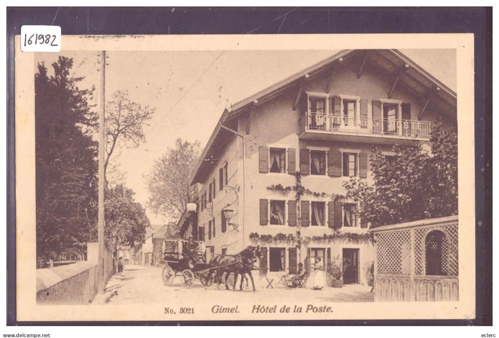 DISTRICT D'AUBONNE - GIMEL - HOTEL DE LA POSTE - ATTELAGE - TB - Gimel