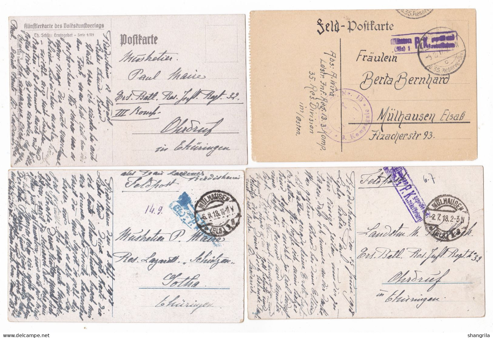 PDB  441 Lot de 17  cartes origine Allemagne Cards from Germany Deutschland