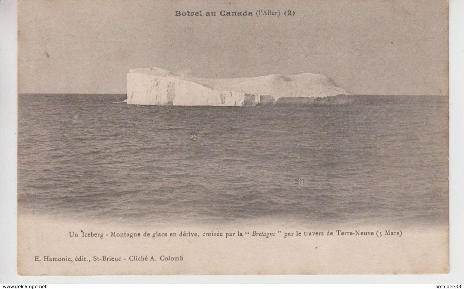 CPA Précurseur Botrel Au Canada (l'Aller) - Un Iceberg - Montagne De Glace En Dérive, Croisée Par La "Bretagne"... - Otros & Sin Clasificación