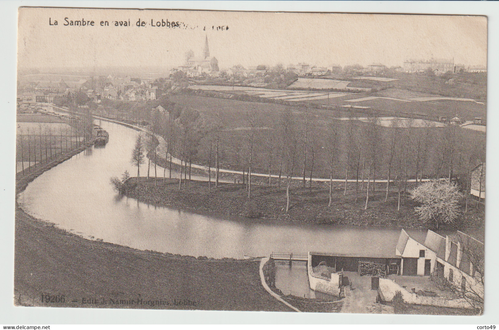 CP De LOBBES - LA SAMBRE EN AVAL DE LOBBES -   N° 19266 Ed. J. NAMUR - HORGNIES  à LOBBES - Voir Les 2 Scans ! - Lobbes