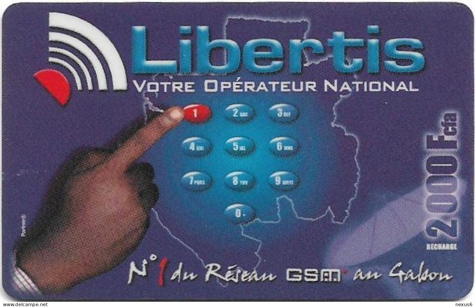 Gabon - Libertis - Votre Opérateur National, Exp.30.06.2002, GSM Refill 2.000FCFA, Used - Gabon