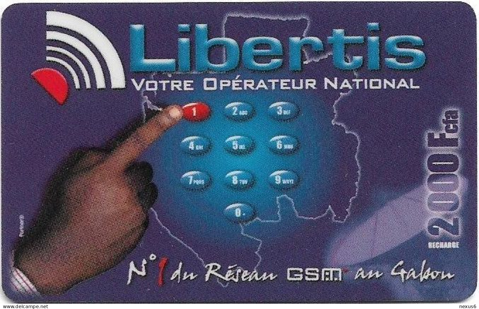 Gabon - Libertis - Votre Opérateur National, Exp.30.09.2002, GSM Refill 2.000FCFA, Used - Gabon