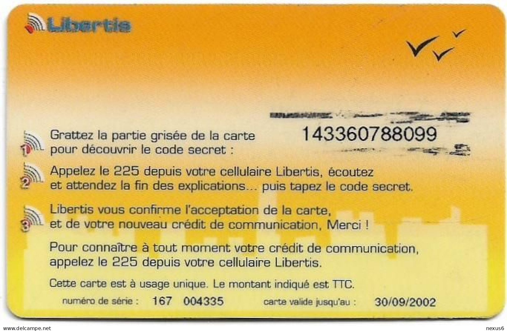 Gabon - Libertis - Votre Opérateur National, Exp.30.09.2002, GSM Refill 2.000FCFA, Used - Gabun