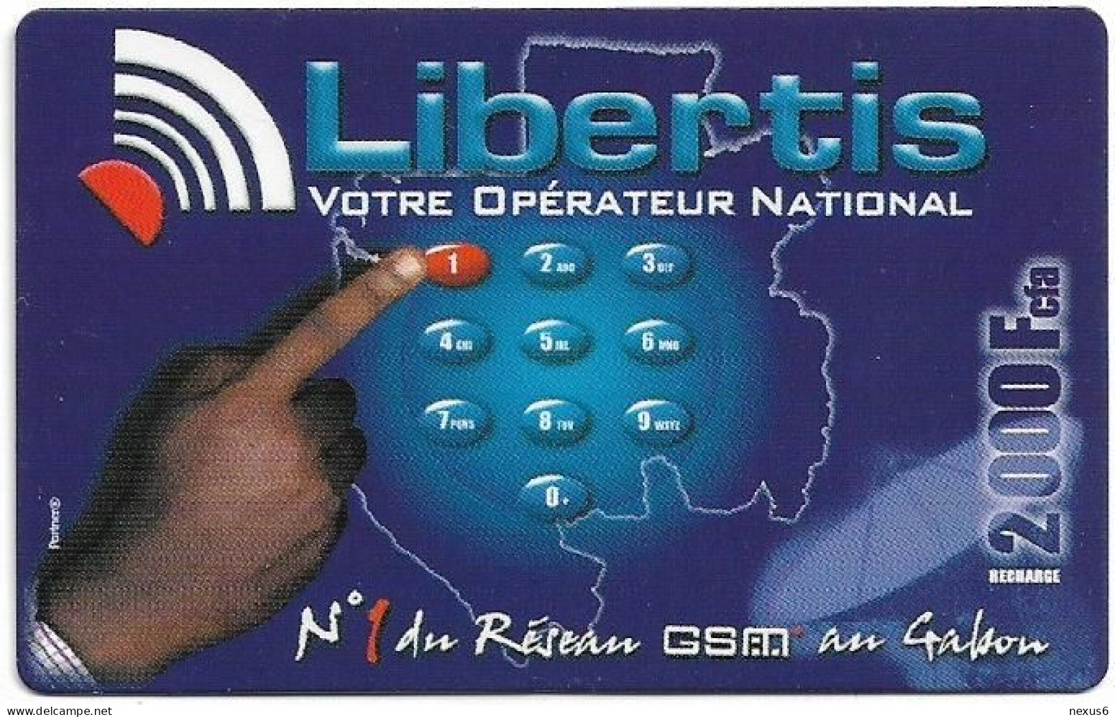 Gabon - Libertis - Votre Opérateur National, Exp.31.08.2003, GSM Refill 2.000FCFA, Used - Gabun