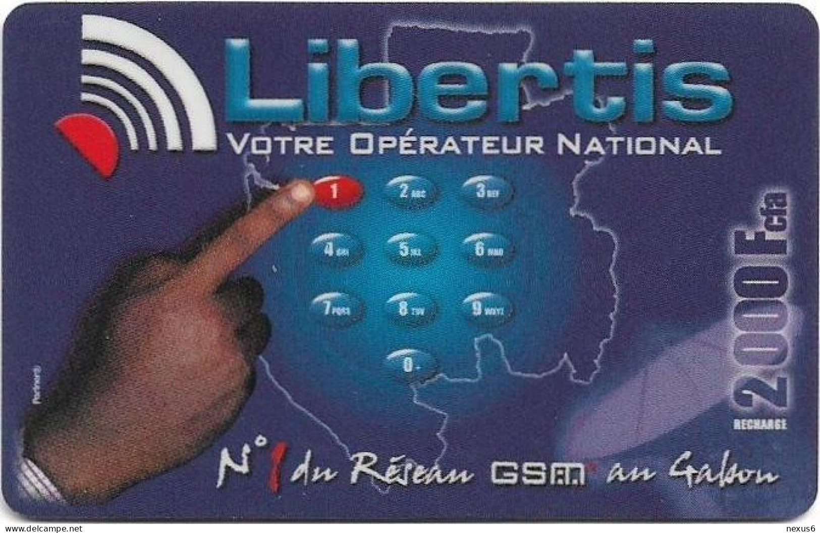 Gabon - Libertis - Votre Opérateur National, Exp.31.12.2001, GSM Refill 2.000FCFA, Used - Gabun