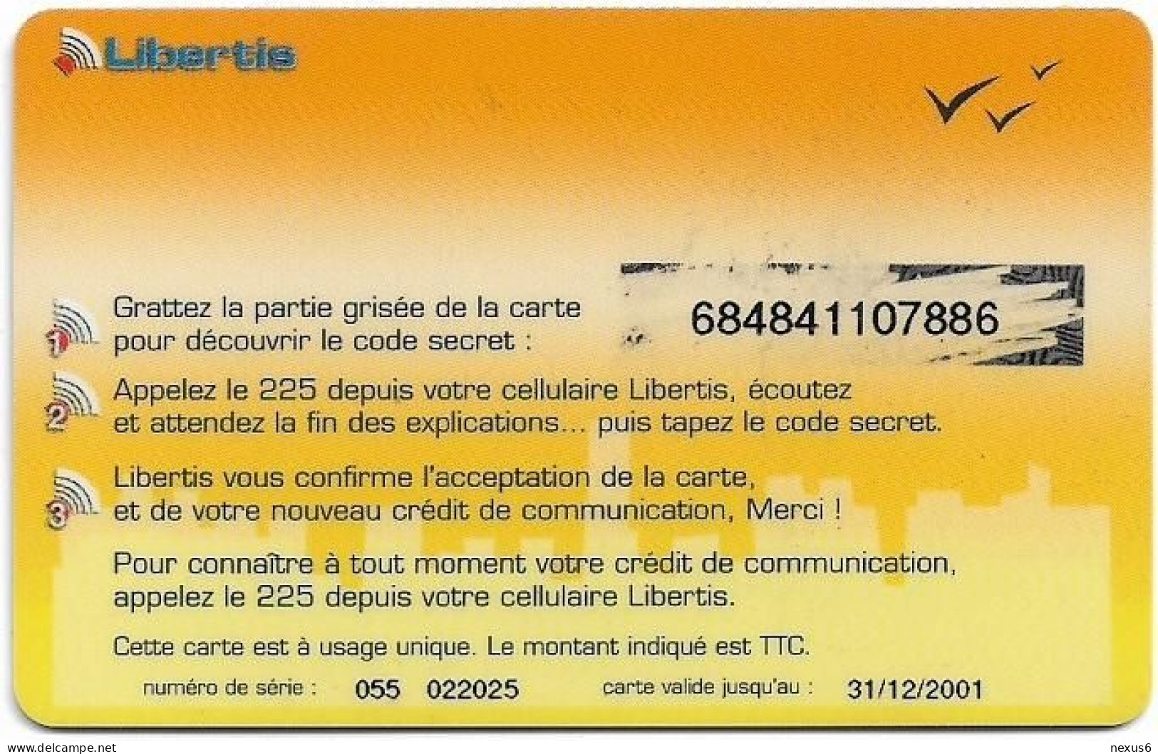 Gabon - Libertis - Votre Opérateur National, Exp.31.12.2001, GSM Refill 2.000FCFA, Used - Gabun