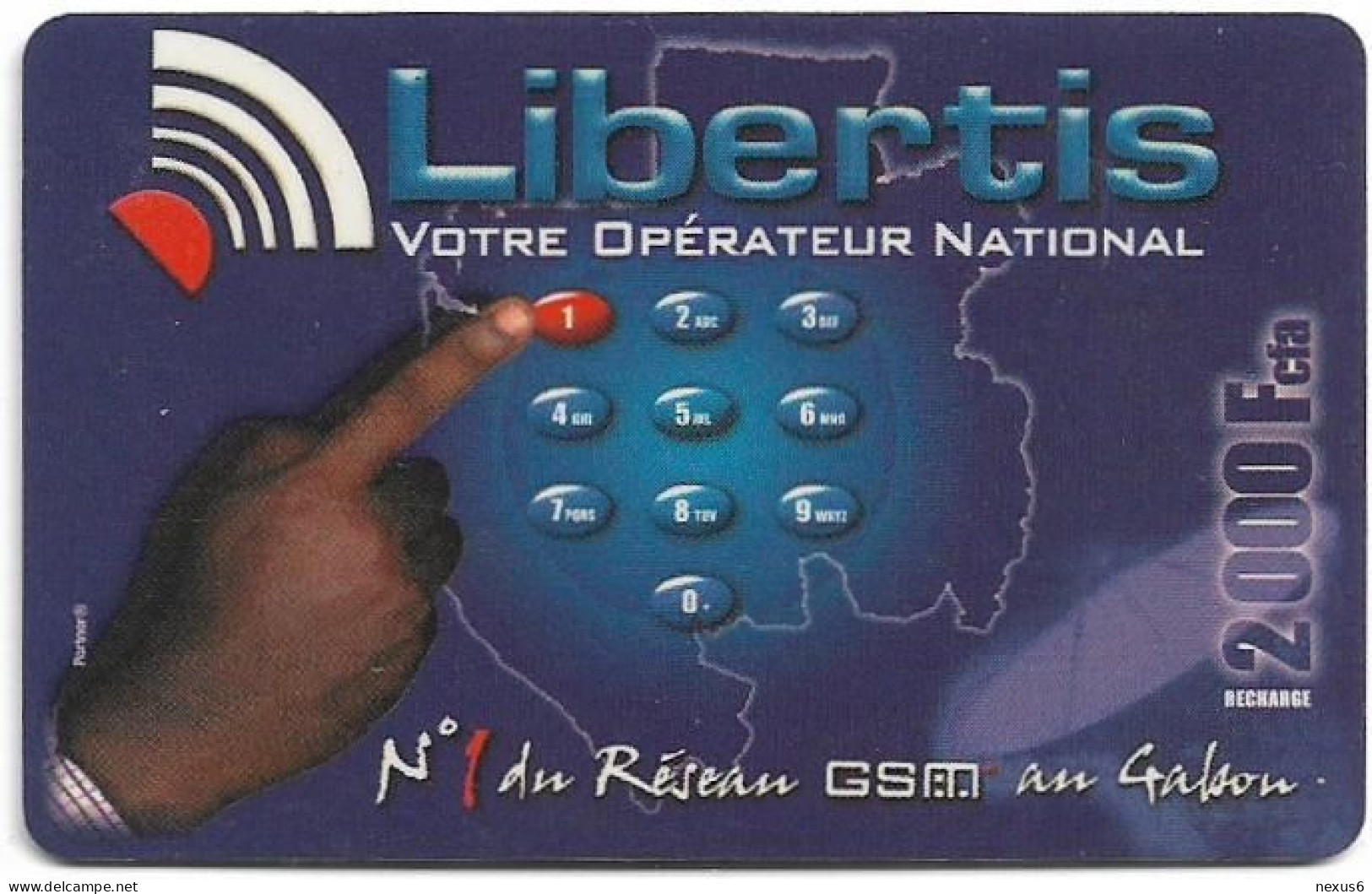 Gabon - Libertis - Votre Opérateur National, Exp.31.12.2002, GSM Refill 2.000FCFA, Used - Gabon