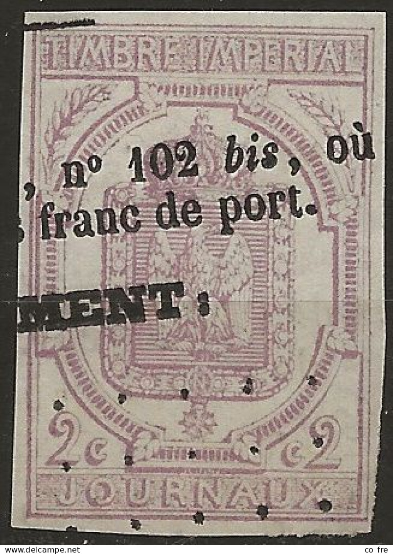 France, Timbre Pour Journaux N°1 (ref.2) - Zeitungsmarken (Streifbänder)