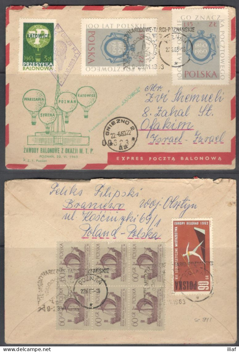 Poland.   Balloon Competition For The M.T.P. Cup. Poznań 1963. The 32nd Poznań International Fair.  Special Cancellation - Cartas & Documentos