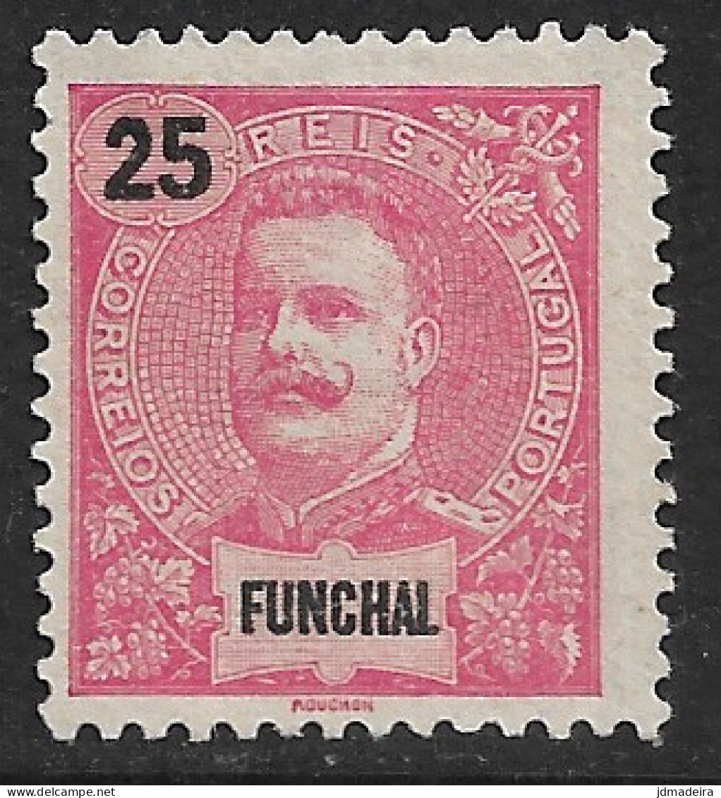 Funchal – 1898 King Carlos 25 Réis Mint Stamp - Funchal