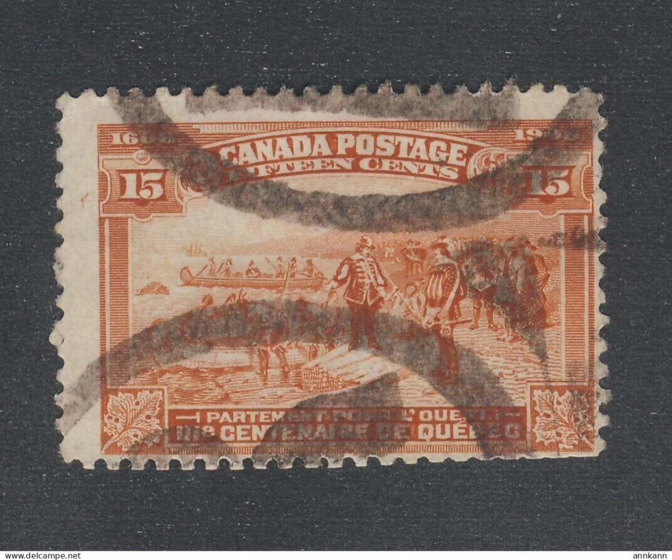 Canada 1908 Quebec Stamp #102-15c VG/F Used Guide Value = $50.00 - Gebruikt