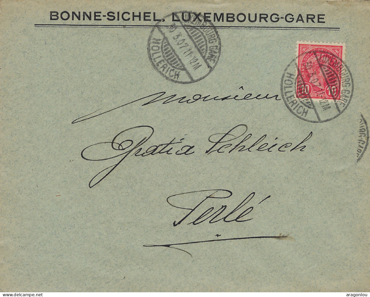 Luxembourg - Luxemburg - Lettre  1907 - BONNE - SICHEL   , LUXEMBOURG-GARE - Lettres & Documents