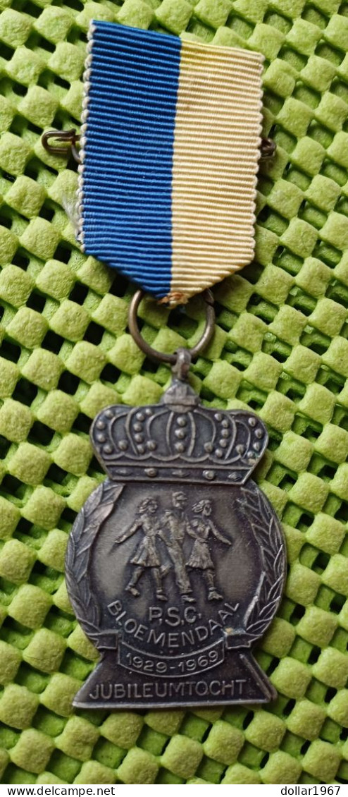 1 X Medaille - P.S.C Bloemendaal 1929-1969 Jubileumtocht   Nederland  -  Original Foto  !! - Altri & Non Classificati