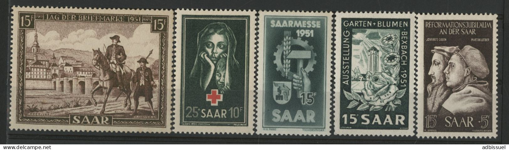 SARRE N° 291 à 295 (Mi 304 à 308) Neuf * (MH) Cote 35 € TB - Unused Stamps