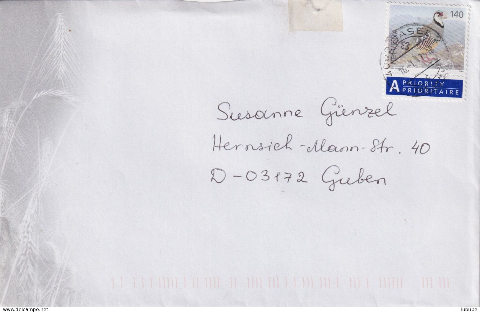 Ausland Trauerbrief  Basel - Guben D         2011 - Storia Postale