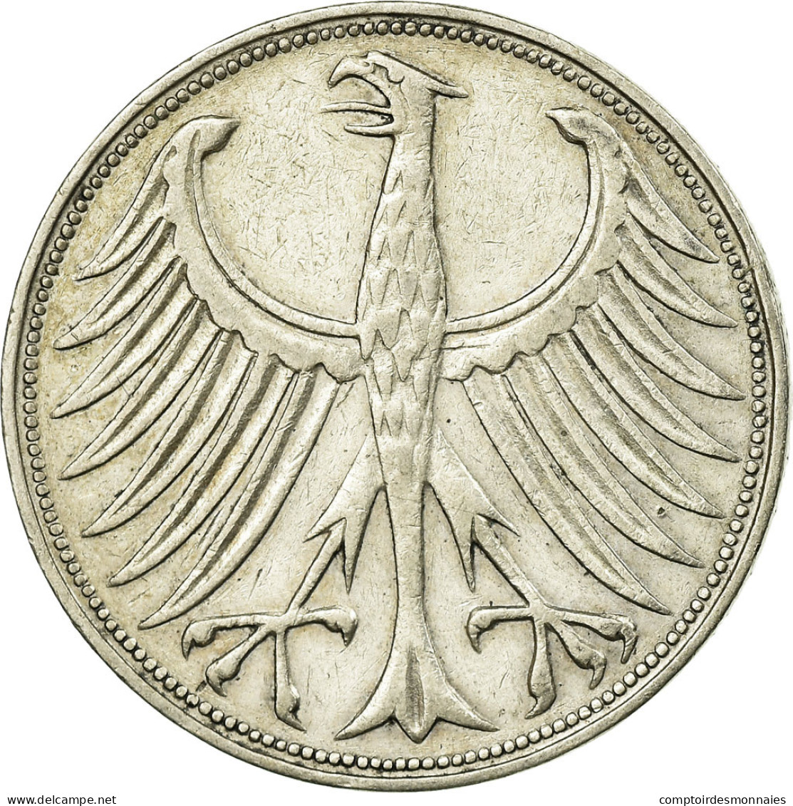 Monnaie, République Fédérale Allemande, 5 Mark, 1951, Stuttgart, TB+, Argent - 5 Marchi