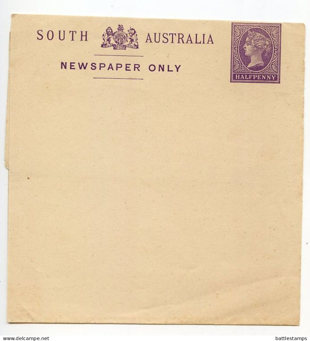 South Australia 19th Century Mint Newspaper Wrapper - 1/2p. Queen Victoria - Cartas & Documentos