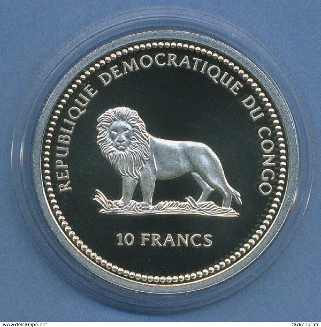 Kongo 10 Franc, 2000 Tierschutz Fische, Silber, Farbig, PP In Kapsel (m4417) - Congo (Democratische Republiek 1998)