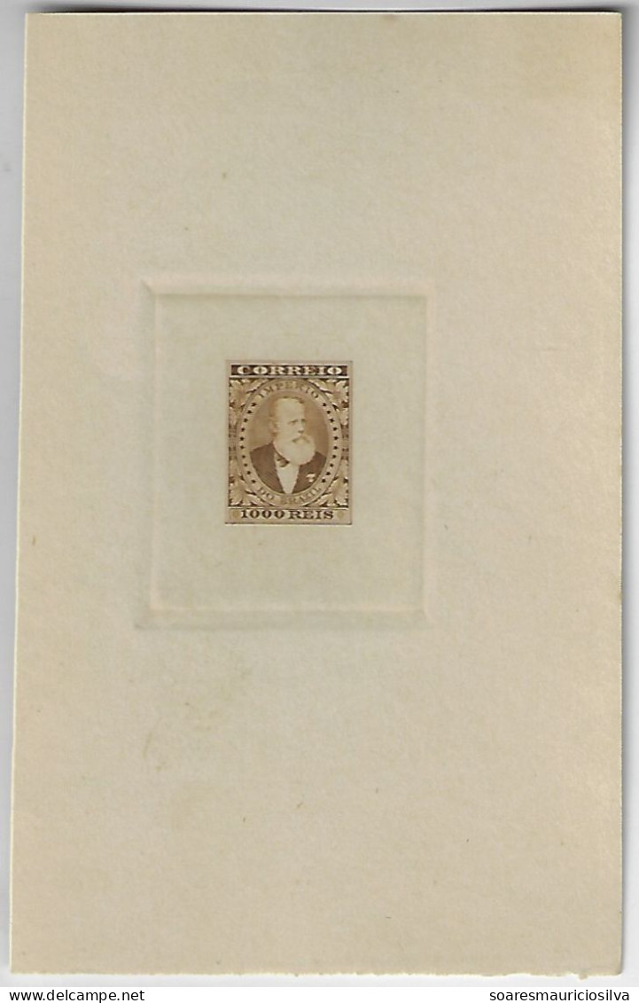 Brazil Cottens Essay Stamp In Sepia Color Emperor Pedro II 1,000 Réis Format 88x140 Mm - Nuovi