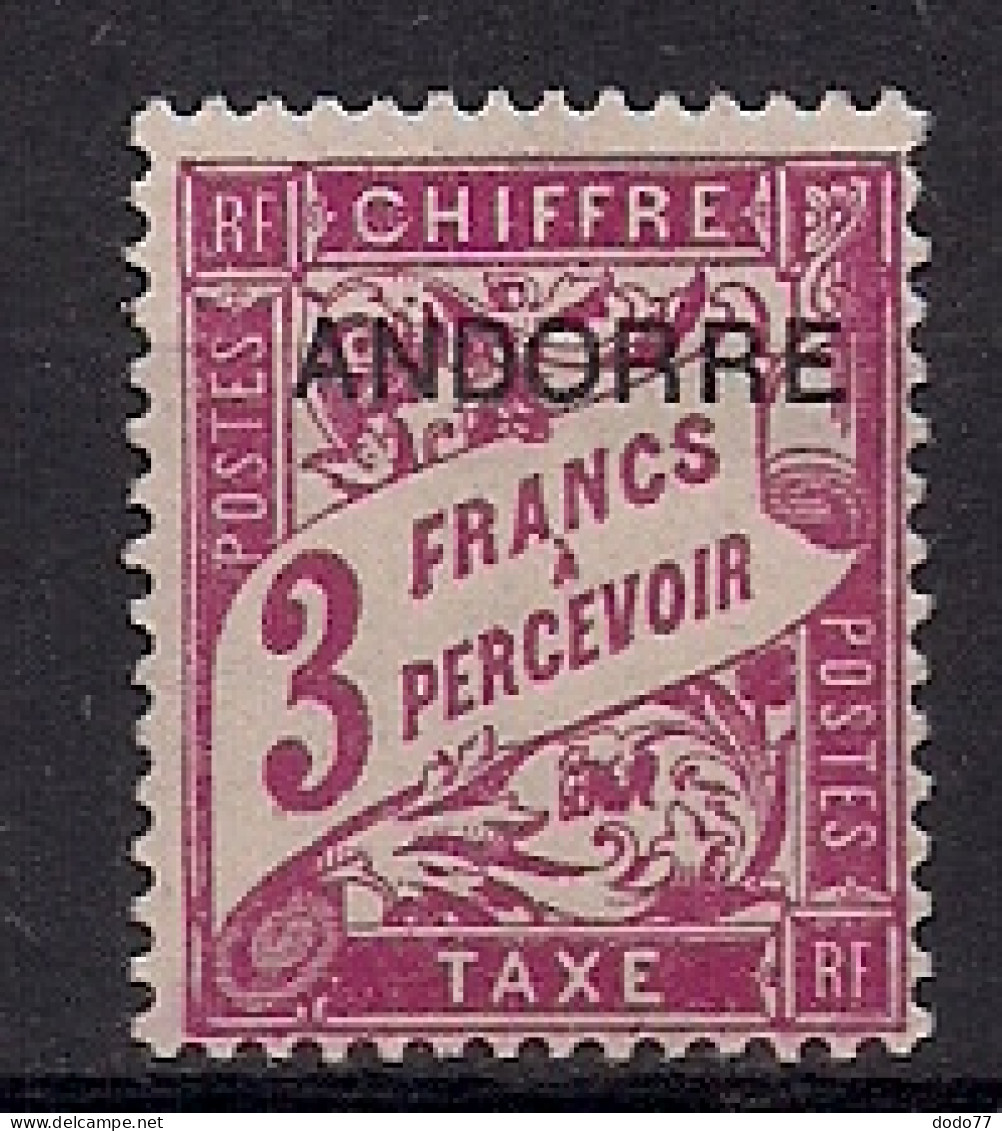 ANDORRE FRANCAIS  TAXE  N°   8     NEUF AVEC TRACES DE CHARNIERES - Nuevos