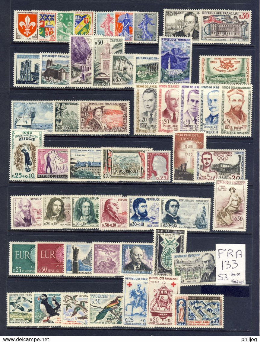 France - Année 1960 Complète Neuve SANS Charnière - Yvert 1230 à 1280 - Jahrgang 1960 Falzlos - MNH Year 1960 - 1960-1969