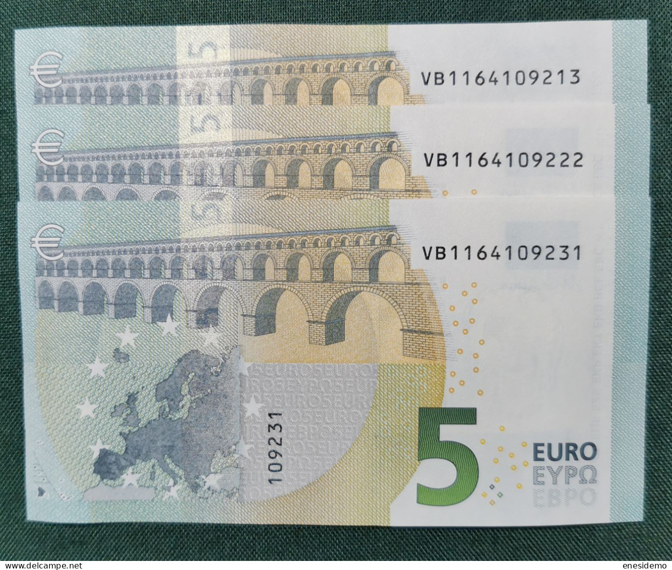 5 EURO SPAIN 2013 DRAGHI V008A2 VB CORRELATIVE TRIO SC FDS UNCIRCULATED  PERFECT - 5 Euro