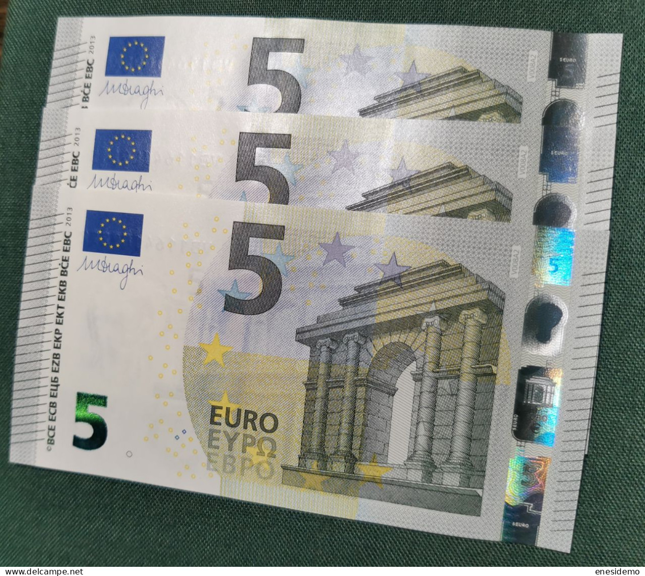 5 EURO SPAIN 2013 DRAGHI V008A2 VB CORRELATIVE TRIO SC FDS UNCIRCULATED  PERFECT - 5 Euro