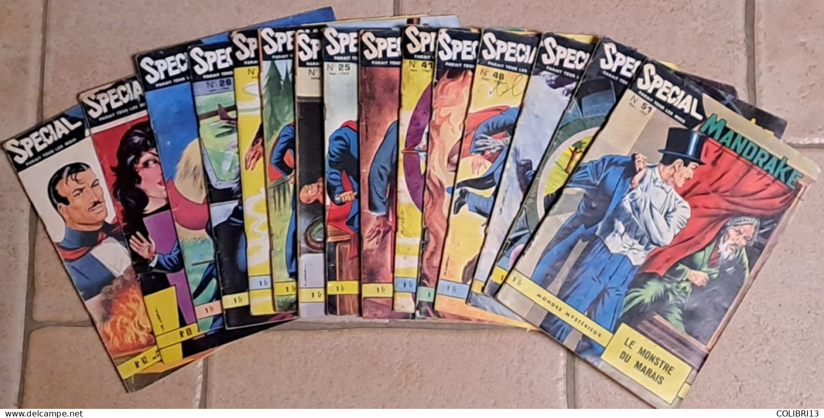 Lot De 15 SPECIAL MANDRAKE 1965/66/67 N°s 25 27 28 29 31 34 35 37 41 46 48 51 52 62 69 - Paquete De Libros