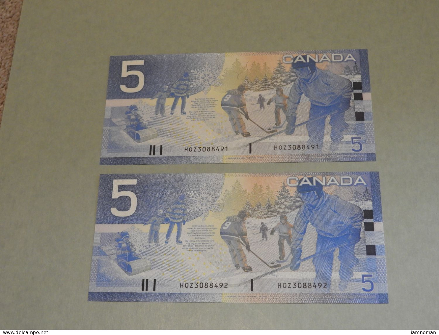 1 X BANK OF CANADA 2005 $5 INSERT (HOZ3088491~2) BC-62bA - Canada