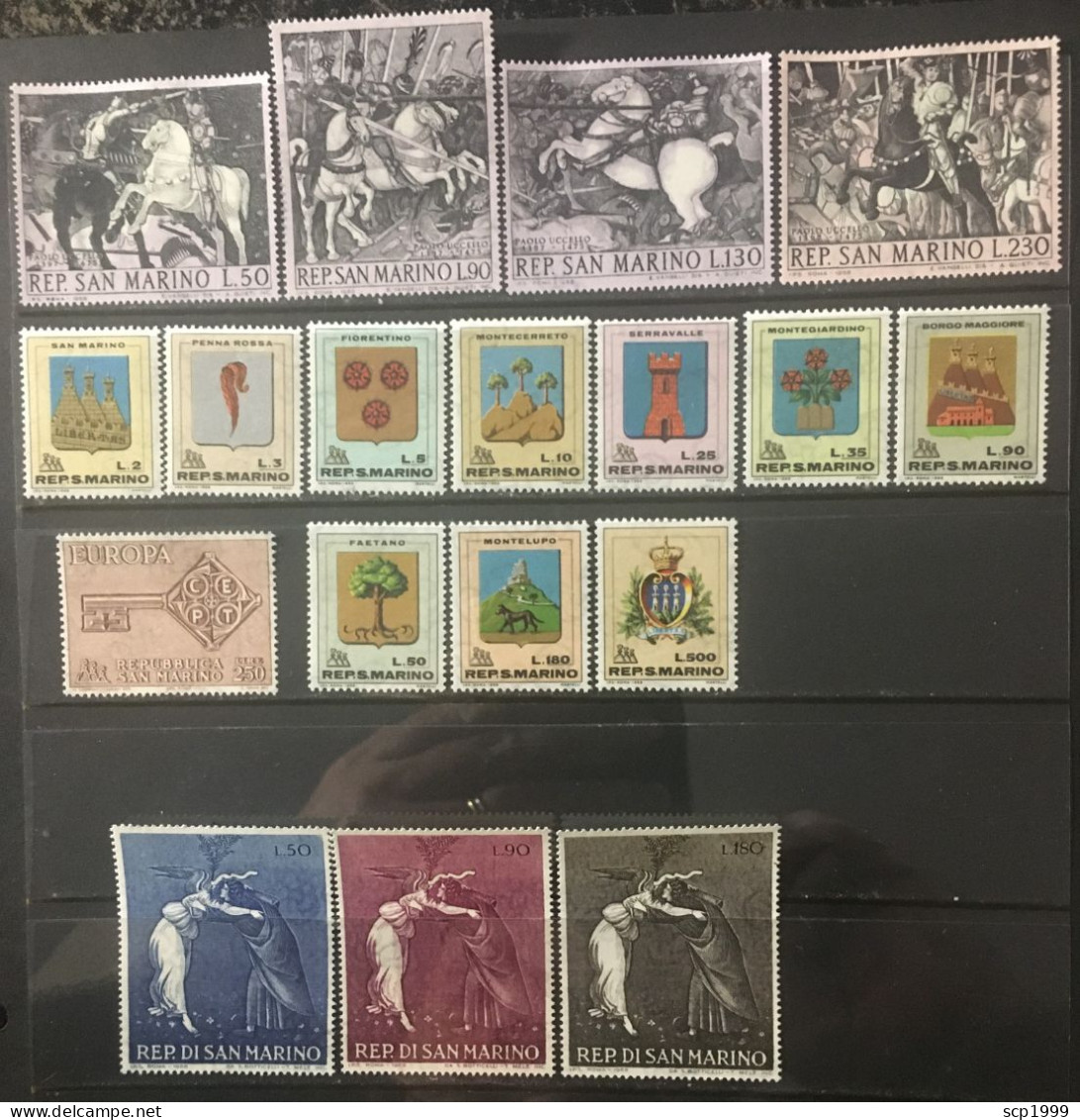 San Marino 1968 - Complete Year, 18 Stamps MNH - Neufs