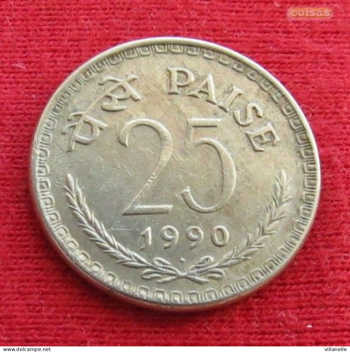 India 25 Paise 1990 B KM# 49.5 *V2T Bombay Mint Inde Indien Indies Indes - Inde