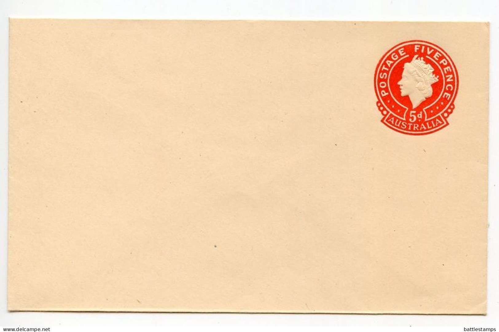 Australia 1960's Mint Postal Envelope - 5p. Queen Elizabeth II - Entiers Postaux