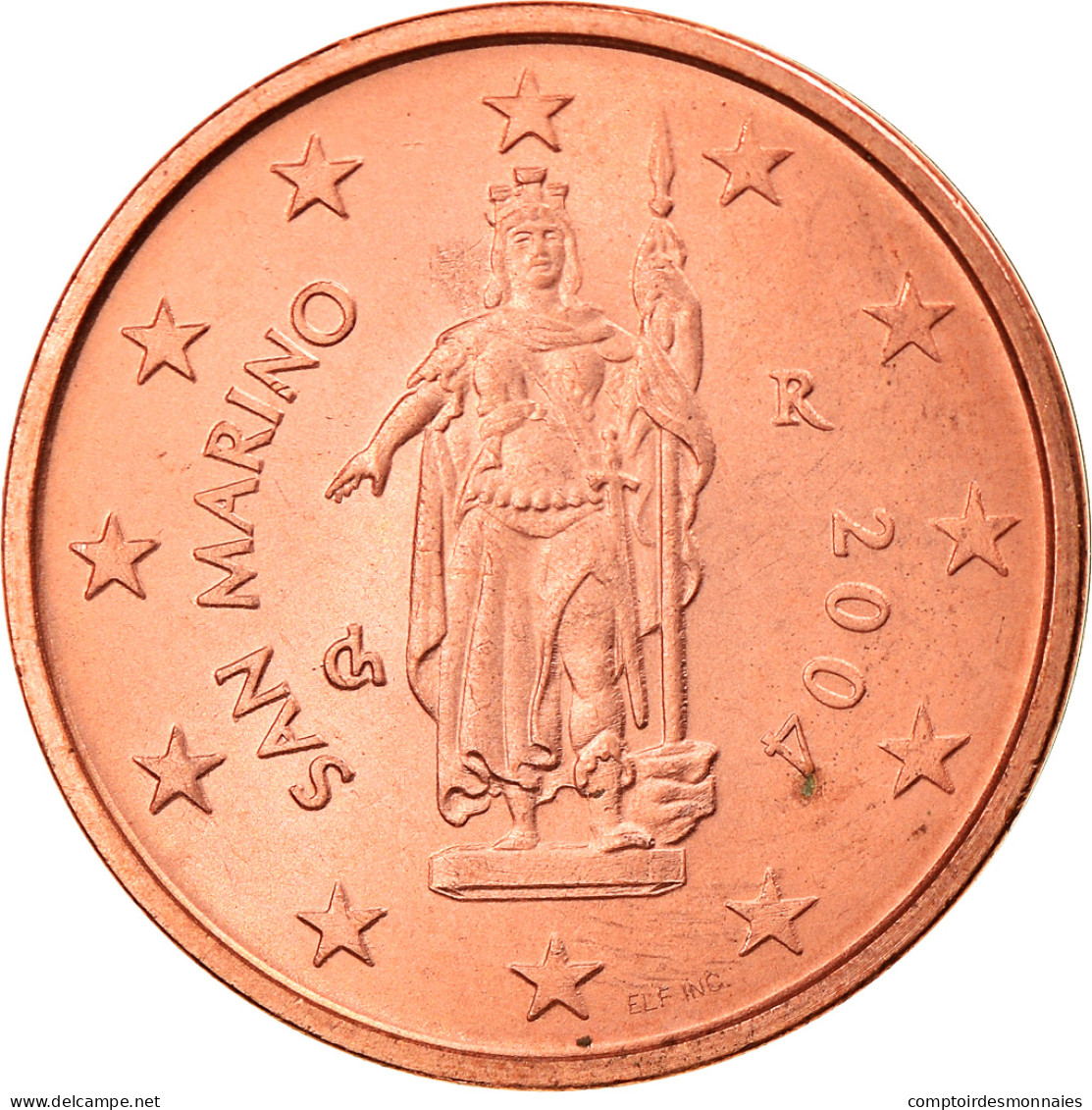 San Marino, 2 Euro Cent, 2004, Rome, SPL, Copper Plated Steel, KM:441 - San Marino