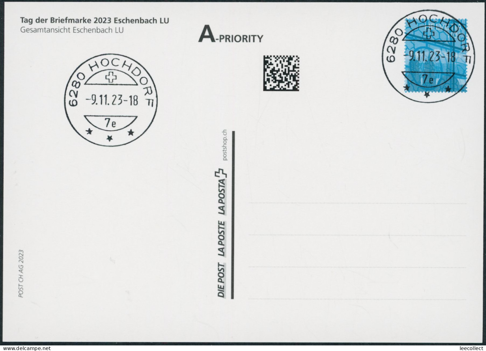 Suisse - 2023 - Tag Der Briefmarke - Eschenbach - Karte - Ersttag Voll Stempel ET - Lettres & Documents